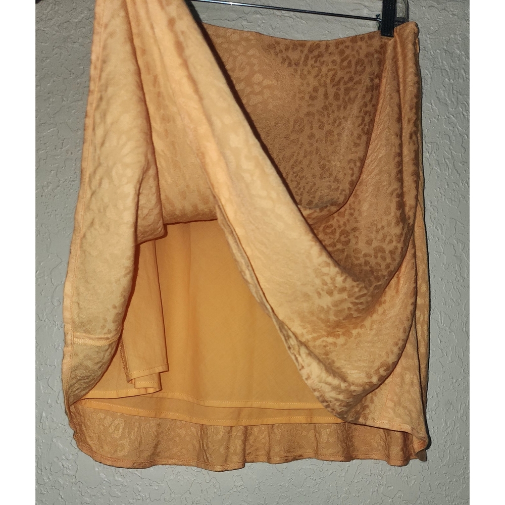 New Lovers + Friends Elegant Orange-Yellow Mini Full Skirt Size XL - Picture 3 of 9